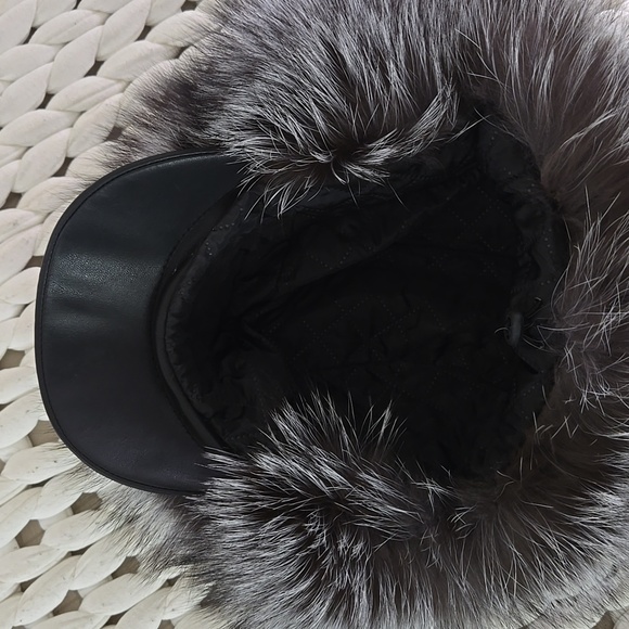 Elegant Black and Gray Fur Hat - Picture 3 of 6